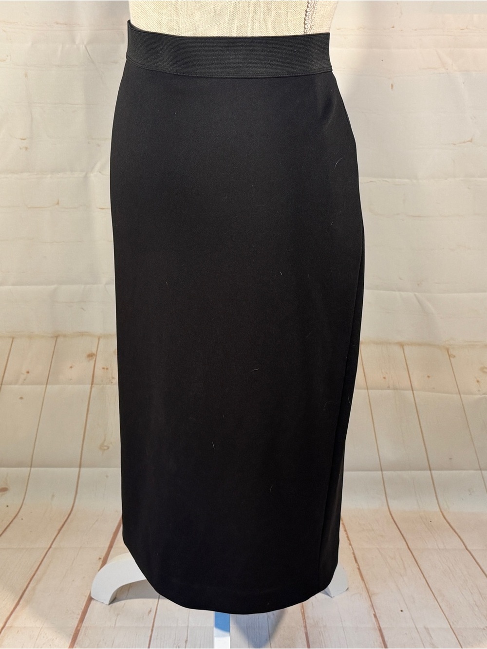 Alfani Long Straight Black Pencil Skirt Maxi Zipper Stretch 8 10 M